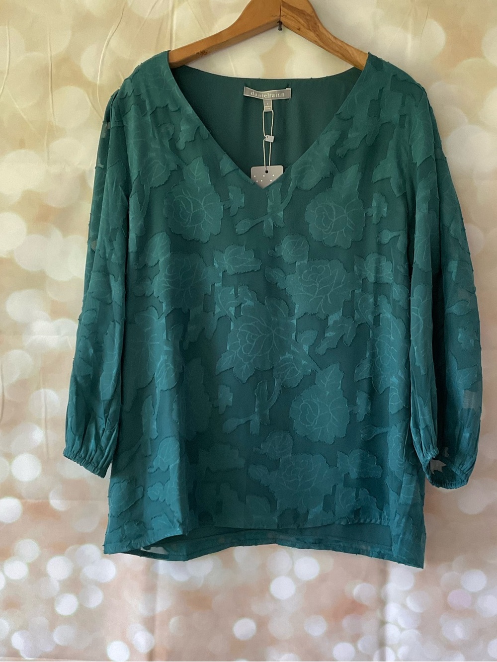 Daniel Rainn Green Floral Blouse